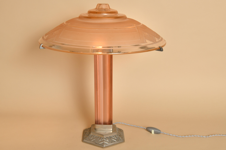 Rare lampe signée Muller époque art déco